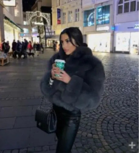 Cropped Fluffy Fur Coats